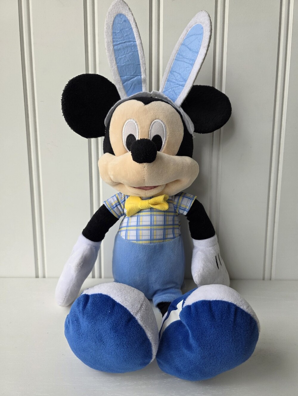 Disney Mickey Mouse Easter Bunny Bow Tie Plush Stuffed Animal 18"